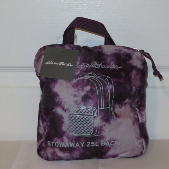 Eddie Bauer Stowaway Backpack in purple wash 25 L capacity - Picture 3 of 4